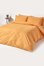 Homescapes Egyptian Cotton Flat Sheet 200 Thread Count in Mustard - Size: Double Flat - thumbnail 4
