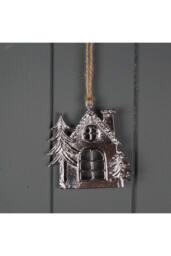 KDMD Silver Charming Hanging Metal House - thumbnail 2