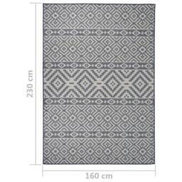 Berkfield Home Outdoor Flatweave Rug 160x230 cm Blue Stripes - Size: 100 cm diameter - thumbnail 6