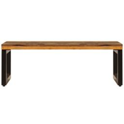 Berkfield Home Durable Coffee Table 100x50x35 cm Solid Reclaimed Wood & Steel in Brown - Size: 100 x 50 x 35 cm - thumbnail 1