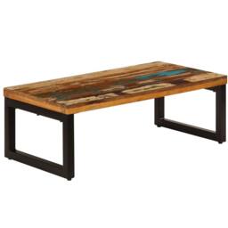 Berkfield Home Durable Coffee Table 100x50x35 cm Solid Reclaimed Wood & Steel in Brown - Size: 100 x 50 x 35 cm - thumbnail 9