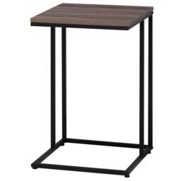Wyld and Coco U Shape Side Table Taupe Wood Laminate Top Black Metal 40 x 40cm in Brown - Size: 40 x 40 cm - thumbnail 5