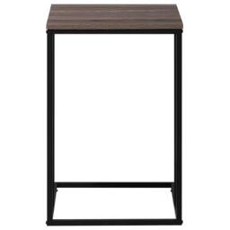 Wyld and Coco U Shape Side Table Taupe Wood Laminate Top Black Metal 40 x 40cm in Brown - Size: 40 x 40 cm - thumbnail 7