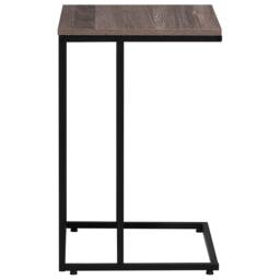Wyld and Coco U Shape Side Table Taupe Wood Laminate Top Black Metal 40 x 40cm in Brown - Size: 40 x 40 cm - thumbnail 6