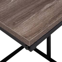 Wyld and Coco U Shape Side Table Taupe Wood Laminate Top Black Metal 40 x 40cm in Brown - Size: 40 x 40 cm - thumbnail 8