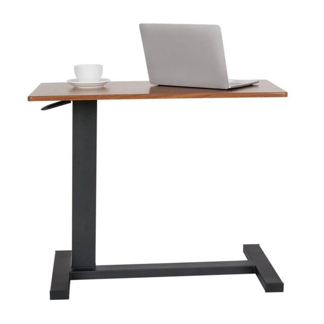 ERGOVEXA Rolling Sitting Standing Desk Adjustable Overbed Table Lazy Laptop in Brown - image 1
