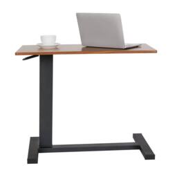 ERGOVEXA Rolling Sitting Standing Desk Adjustable Overbed Table Lazy Laptop in Brown - thumbnail 1