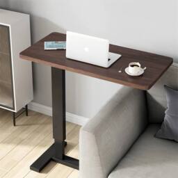 ERGOVEXA Rolling Sitting Standing Desk Adjustable Overbed Table Lazy Laptop in Brown - thumbnail 5