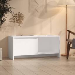 Berkfield Home TV Cabinet White 90x35x40 cm Engineered Wood - Size: 90 x 35 x 40 cm - thumbnail 2