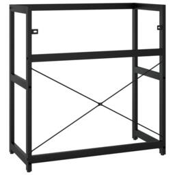 Berkfield Home Bathroom Washbasin Frame Black 79x38x83 cm Iron - Size: 79 x 38 x 83 cm - thumbnail 5