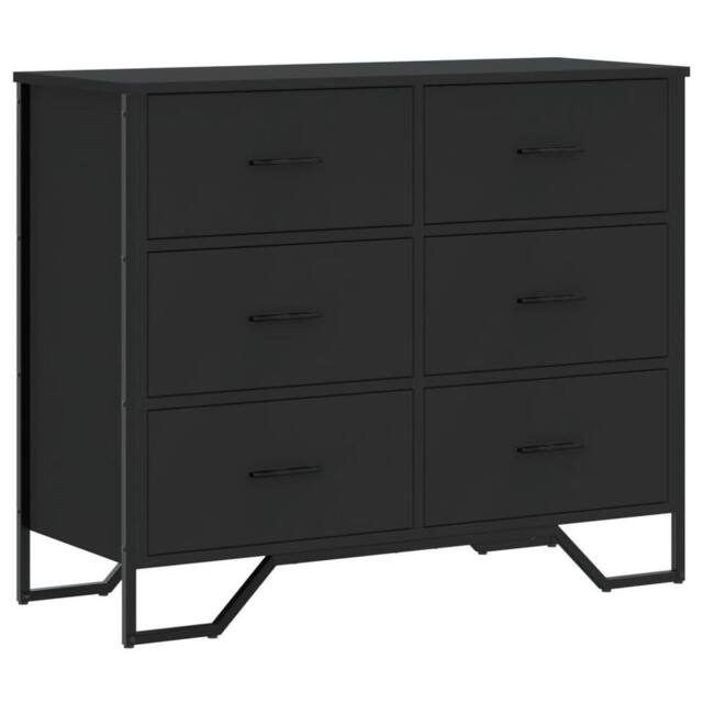 Berkfield Home Chest of Drawers Black 91x35.5x74.5 cm Engineered wood - image 1