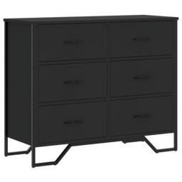 Berkfield Home Chest of Drawers Black 91x35.5x74.5 cm Engineered wood - thumbnail 1