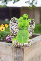 Marco Paul Stone & Grass Elephant Garden Ornament in Green