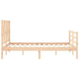 Berkfield Home Bed Frame with Headboard 120x200 cm Solid Wood in Natural - thumbnail 6
