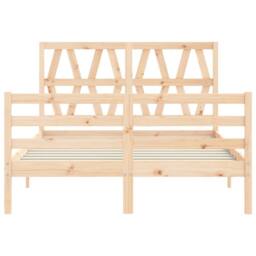 Berkfield Home Bed Frame with Headboard 120x200 cm Solid Wood in Natural - thumbnail 7