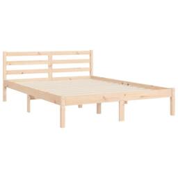 Berkfield Home Bed Frame with Headboard 120x200 cm Solid Wood in Natural - thumbnail 8