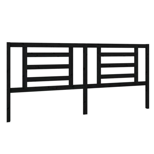 Berkfield Home Bed Headboard Black 206x4x100 cm Solid Pine Wood - Size: 206 x 4 x 100 cm - image 1