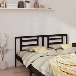 Berkfield Home Bed Headboard Black 206x4x100 cm Solid Pine Wood - Size: 206 x 4 x 100 cm - thumbnail 4