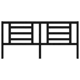Berkfield Home Bed Headboard Black 206x4x100 cm Solid Pine Wood - Size: 206 x 4 x 100 cm - thumbnail 3