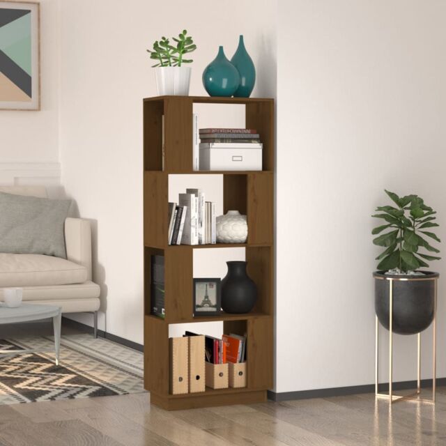 Berkfield Home Book Cabinet/Room Divider Honey Brown 51x25x132 cm Solid Wood Pine - Size: 51 x 25 x 132 cm - image 1