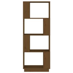 Berkfield Home Book Cabinet/Room Divider Honey Brown 51x25x132 cm Solid Wood Pine - Size: 51 x 25 x 132 cm - thumbnail 5