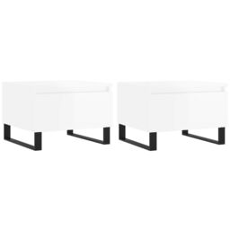 Berkfield Home Coffee Tables 2 pcs High Gloss White 50x46x35 cm Engineered Wood - Size: 50 x 46 x 35 cm - thumbnail 2