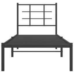 Berkfield Home Metal Bed Frame without Mattress with Headboard Black 75x190cm - Size: 75x190 cm - thumbnail 5