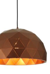 Orsina Small White Dome Pendant Light, Geometric Steel Shade With Crisp White Finish, Stylish Pendant Lighting in Gold - thumbnail 4