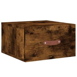 Berkfield Home Wall-mounted Bedside Cabinet Smoked Oak 35x35x20 cm in Brown - Size: 35 x 35 x 20 cm - thumbnail 2