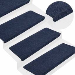 Berkfield Home Stair Mats Self-adhesive 15 pcs 65x24.5x3.5 cm Blue - Size: Medium - thumbnail 2