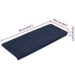 Berkfield Home Stair Mats Self-adhesive 15 pcs 65x24.5x3.5 cm Blue - Size: Medium - thumbnail 9