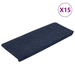 Berkfield Home Stair Mats Self-adhesive 15 pcs 65x24.5x3.5 cm Blue - Size: Medium - thumbnail 3