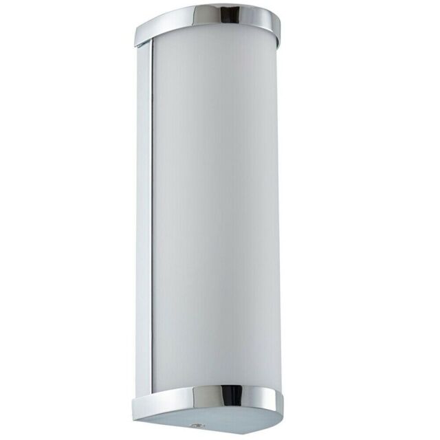 Loops IP44 Bathroom Wall Light Chrome & Frosted Glass Modern Round Twin Curved Lamp in Clear - image 1