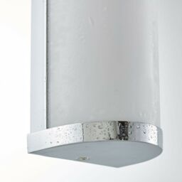 Loops IP44 Bathroom Wall Light Chrome & Frosted Glass Modern Round Twin Curved Lamp in Clear - thumbnail 4