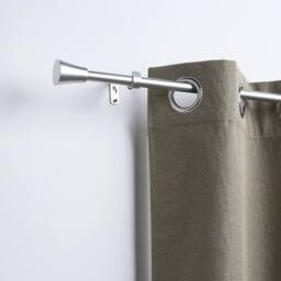 OHS Curtain Pole Extendable 16mm Metal Finnials Trumpet End Rod 70-120cm in Silver - Size: 120 cm - thumbnail 3