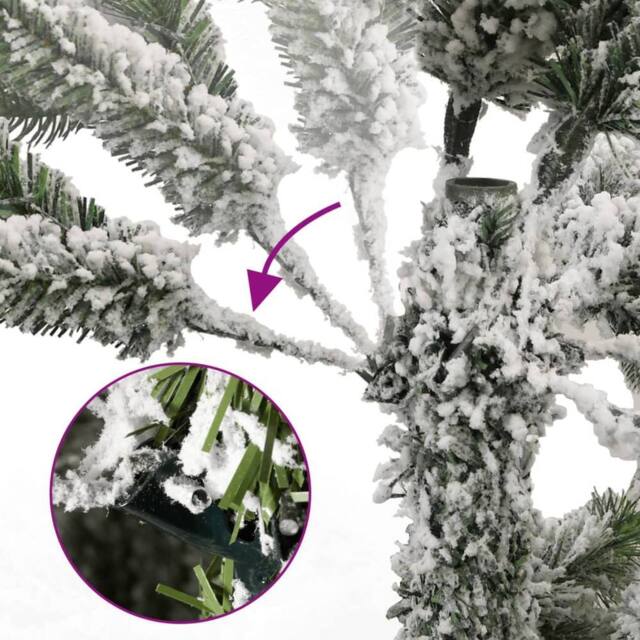Berkfield Home Beautiful Artificial Hinged Christmas Tree with Flocked Snow 270 cm in White - image 1
