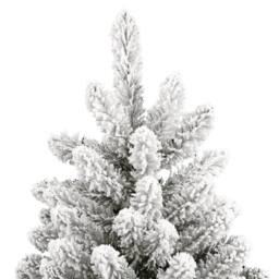 Berkfield Home Beautiful Artificial Hinged Christmas Tree with Flocked Snow 270 cm in White - thumbnail 4