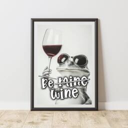 60 SECOND MAKEOVER Funny Frog Be Wine Print - Size: A4 - thumbnail 1