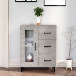 Berkfield Home Sideboard Concrete Grey 69.5x34x90 cm Engineered Wood - thumbnail 2
