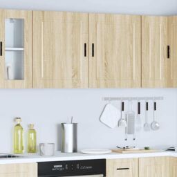 Berkfield Home Kitchen Wall Cabinets 2 pcs¬†Porto Sonoma Oak Engineered Wood in Brown - thumbnail 4