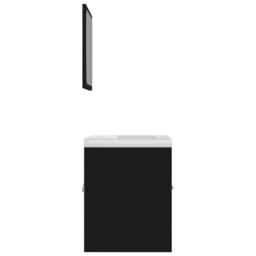 Berkfield Home Bathroom Furniture Set Black Engineered Wood - thumbnail 6