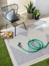 Livabliss Tuareg-Global Beige Ivory Blue Graphic In- & Outdoor Rug in Dark Blue - Size: 120 cm x 170 cm - thumbnail 1