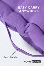 Homescapes Plain Cotton Floor Cushion in Purple - Size: 50 cm x 50 cm - thumbnail 5