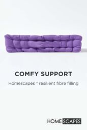 Homescapes Plain Cotton Floor Cushion in Purple - Size: 50 cm x 50 cm - thumbnail 4