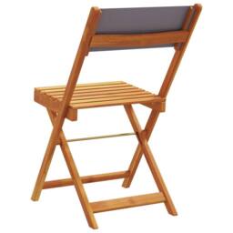 Berkfield Home Folding Garden Chairs 4 pcs Anthracite Fabric & Solid Wood - thumbnail 6