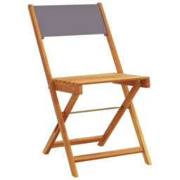 Berkfield Home Folding Garden Chairs 4 pcs Anthracite Fabric & Solid Wood - thumbnail 3
