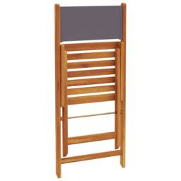 Berkfield Home Folding Garden Chairs 4 pcs Anthracite Fabric & Solid Wood - thumbnail 7