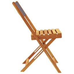 Berkfield Home Folding Garden Chairs 4 pcs Anthracite Fabric & Solid Wood - thumbnail 5