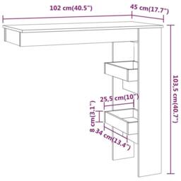 Berkfield Home Wall Bar Table Sonoma Oak 102x45x103.5 cm Engineered Wood in Brown - thumbnail 9