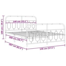 Berkfield Home Metal Bed Frame without Mattress with Footboard White 140x200cm - Size: 140x200 cm - thumbnail 8